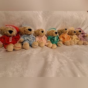 F.A.O. SCHWARZ Sleepy Time Teddy Bears Days Of The Week!